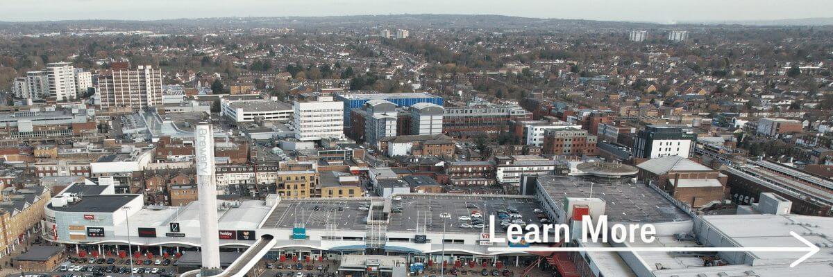 Skyline view of Romford in Havering